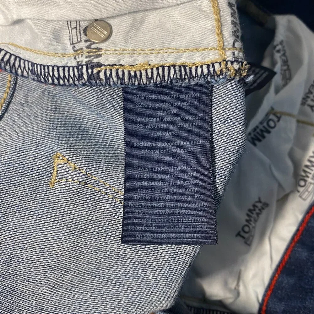 Tommy Jeans Distressed Denim Shorts Size 30 With Raw Cuffed‎ Hem